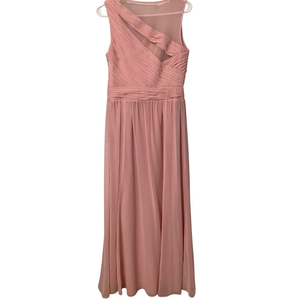 Lauren Ralph Lauren Evening Gown Pink Chiffon Ruched Formal Dress Women's 6